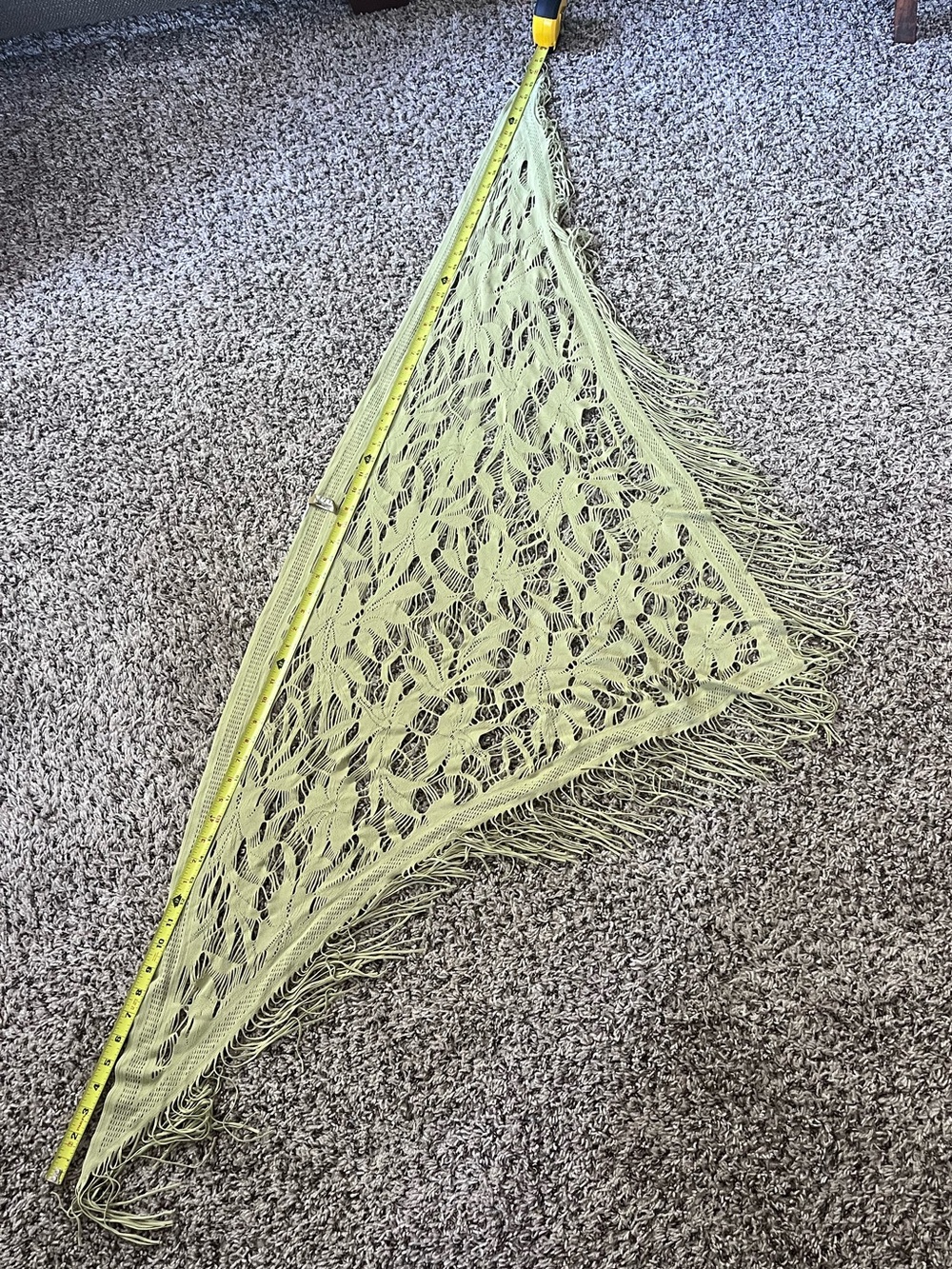 2Bamboo Yellow Green Pointelle Knit Fringe Swim Waist Wrap Cover Up Sarong